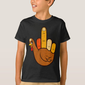 T-shirt Funny sign turkey hand cool thanksgiving men women