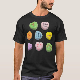 T-shirt FUNNY Singles ANTI Saint Valentin Candy Sarcastiqu