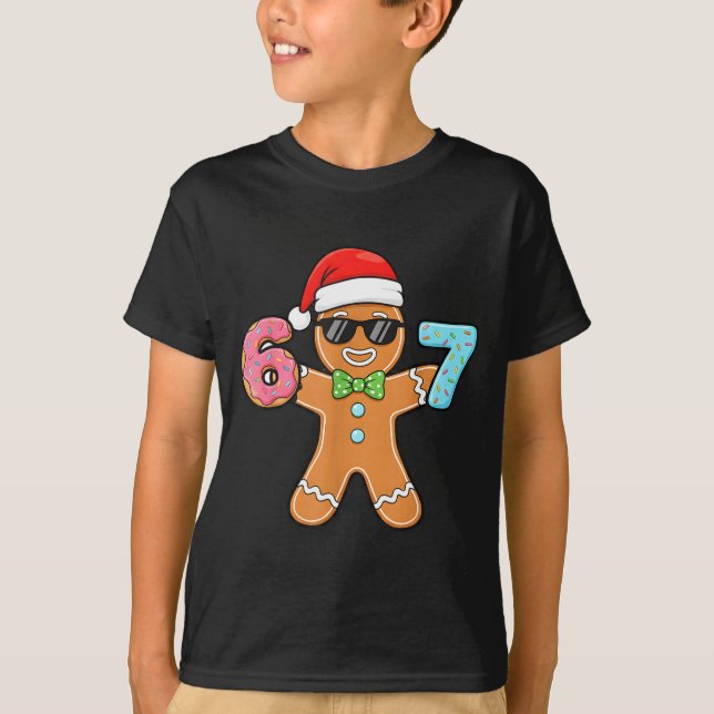 T-shirt Funny Six Seven 67 Meme 6 7 Gingerbread Christmas  (Devant)