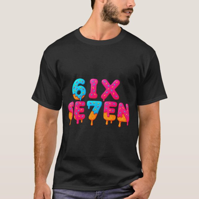 T-shirt Funny Six Seven 6 7 Meme Design  (Devant)