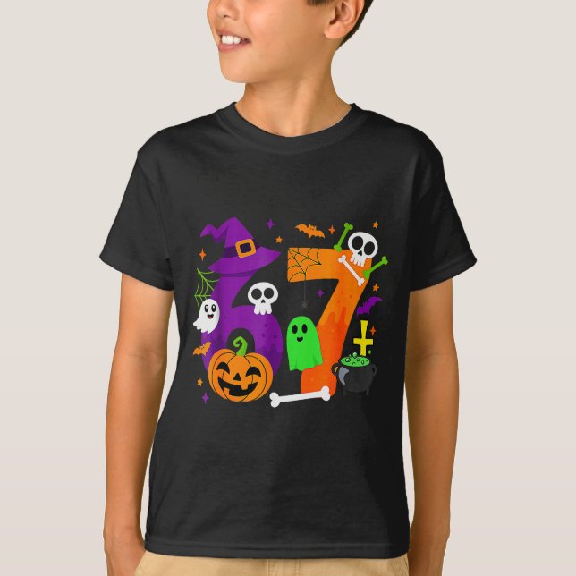 T-shirt Funny Six Seven 6 7 Meme Design Couples Halloween  (Devant)