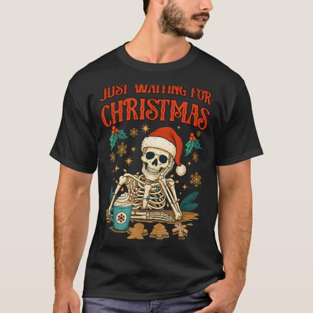 T-shirt Funny Skeleton Christmas  (Devant)
