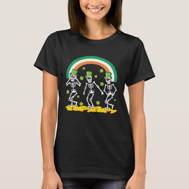 T-shirt Funny Skeleton Leprechaun Griddy Dance St Patricks (Devant)