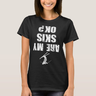 T-shirt Funny Ski Tee Distressed Skiing Winter Sports Ski 