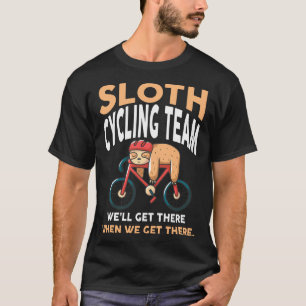 T-shirt Funny Sloth Cycling Team Lazy Sloth Vélo