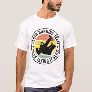 T-shirt Funny Slow Runner Lazy Sloth Running Team