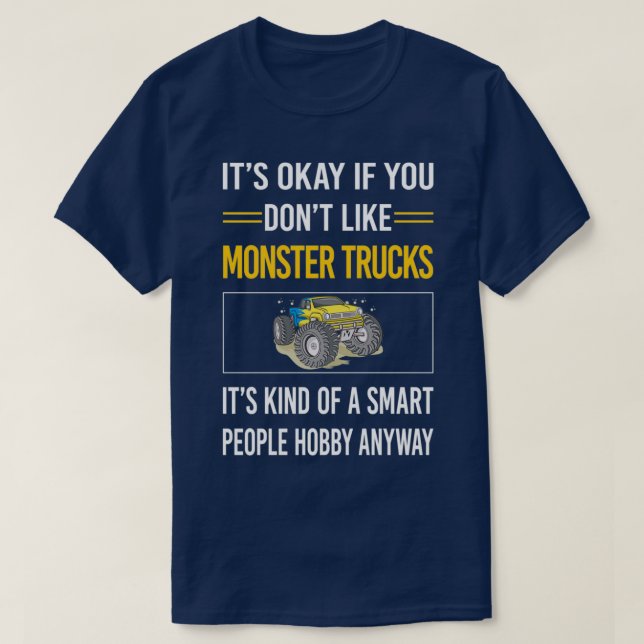 T-shirt Funny Smart People Monster Truck Trucks (Design devant)