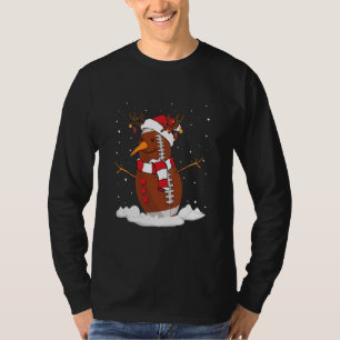 T-shirt Funny Snowman Football Pajama de Noël Père Noël