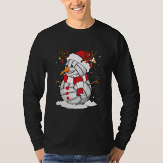 T-shirt Funny Snowman Volleyball de Noël Pyjama Père Noël