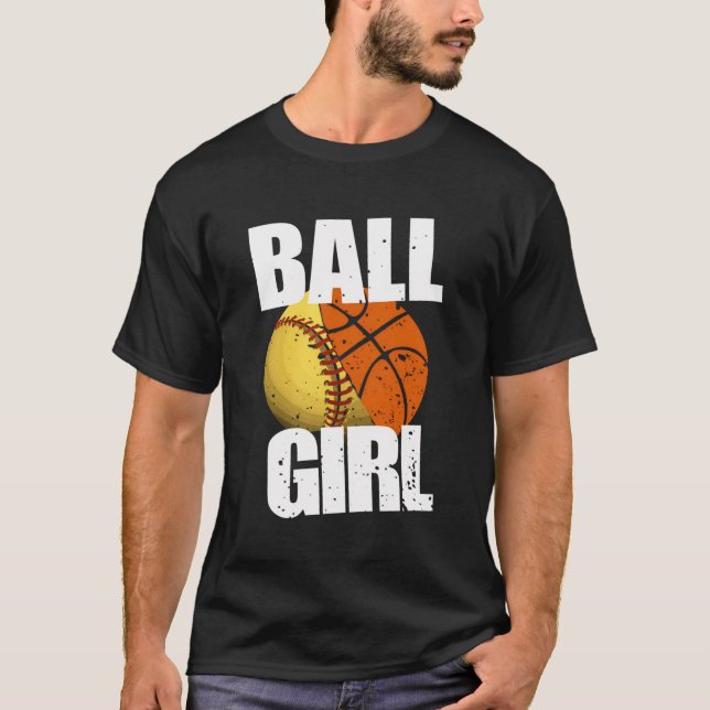 T-shirt Funny Softball fille de basketball (Devant)