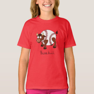 T-shirt Funny Sports de baseball Enfants Caricature Animal