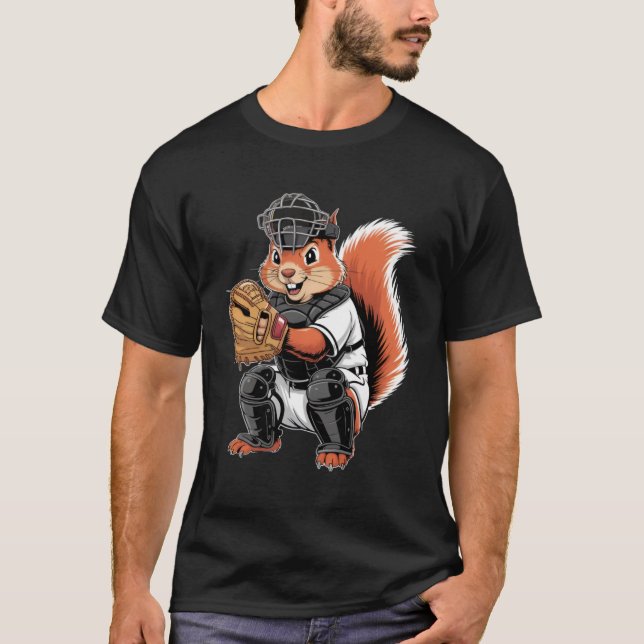 T-shirt Funny Squirrel Design Protect Your Nuts (Devant)