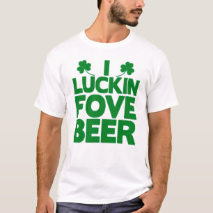 T-shirt Funny St. Patrick's Day I Love Beer Shamrock Green