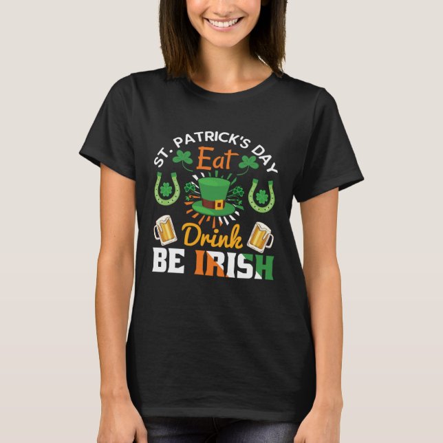 T-shirt Funny St.Patricks Day shenanigans eat drink be Iri (Devant)