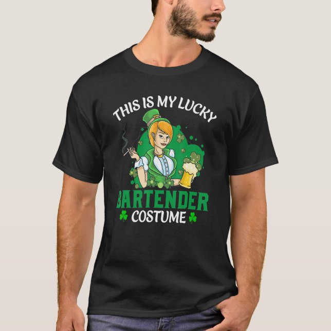 T-shirt Funny St. Patrick's Day This Is My Lucky Bartender (Devant)
