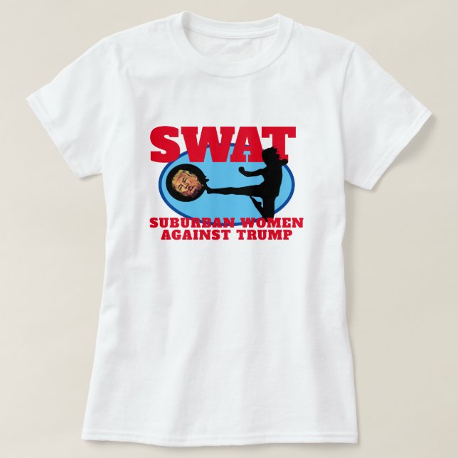 T-shirt Funny "SWAT: Les femmes des banlieues contre Trump (Design devant)