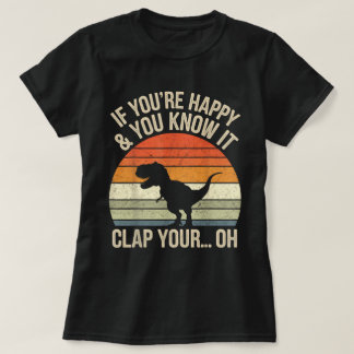 T-shirt Funny T-Rex Dinosaur Meme Retro Sunset Art