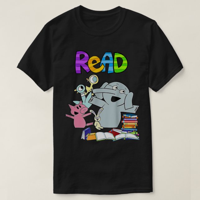 T-shirt Funny Teacher Library Lire le livre Club Piggie El (Design devant)