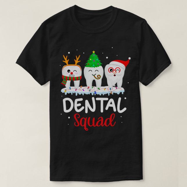 T-shirt Funny Teeth Santa Reindeer (Design devant)