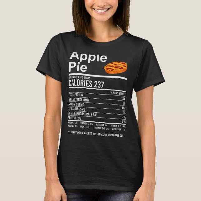 T-shirt Funny Thanksgiving Food Apparel, E Nutrition Facts (Devant)