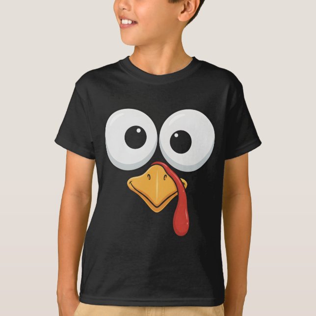 T-shirt Funny Thanksgiving Turkey Face Matching Family (Devant)