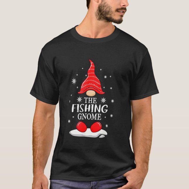 T-shirt Funny The Fishing Gnome Matching Family Group Chri (Devant)