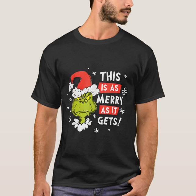 T-shirt Funny This Is As Merry As It Gets Christmas, Sarca (Devant)