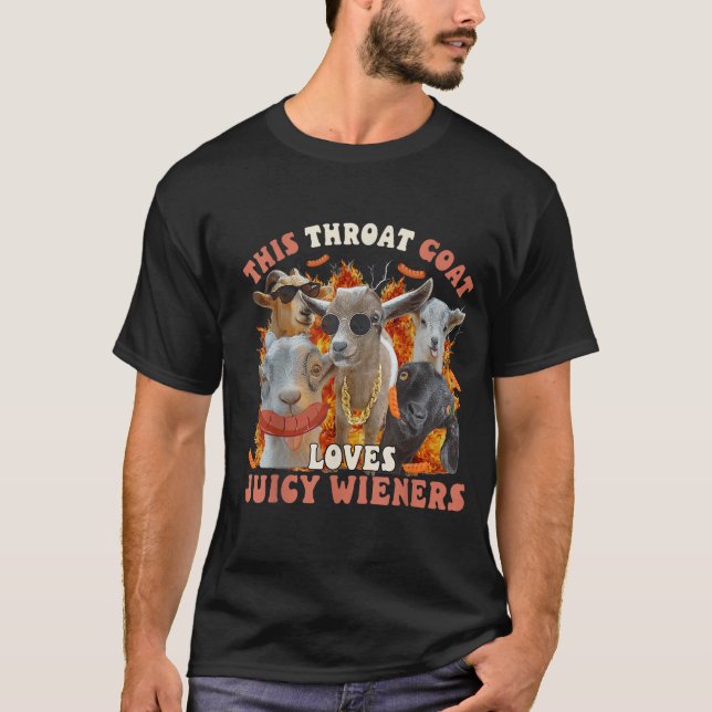 T-shirt Funny Throat Goat Swallows Juicy Business Card (Devant)