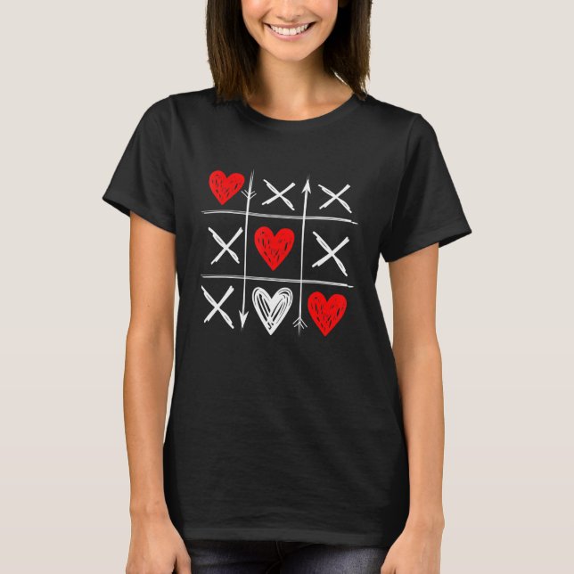 T-shirt Funny Tic Tac Toe Jeu mignon Saint Valentin Fiance (Devant)