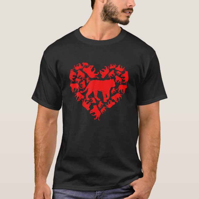 T-shirt Funny Tiger Coeurs Amoureux Animaux Valentines Day (Devant)