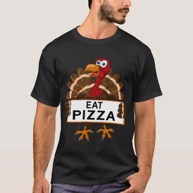 T-shirt Funny Toddler Boys Girls Eat Pizza Turkey Thanksgi (Devant)