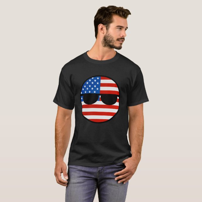 T-shirt Funny Trending Geeky USA Countryball (Devant entier)