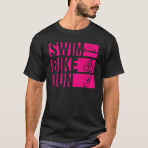 T-shirt Funny Triathlon course à vélo de natation Hommes F