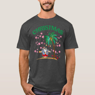 T-shirt Funny Tropical Summer Santa Clause Hawaiian