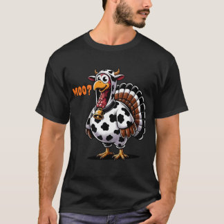 T-shirt Funny Turkey Cow Costume Moo-key Thanksgiving