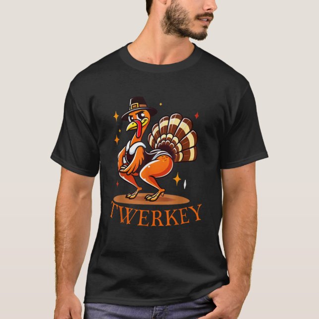 T-shirt Funny Twerkey Twerking Turquie Dance Pilgrim Merci (Devant)