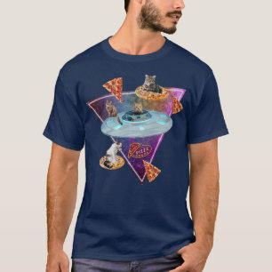 T-shirt Funny UFO Space Pizza Galaxy Cat Premium