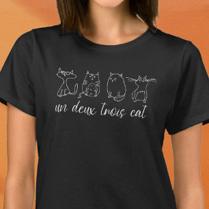 T-shirt Funny Un Deux Trois Amoureux des chats
