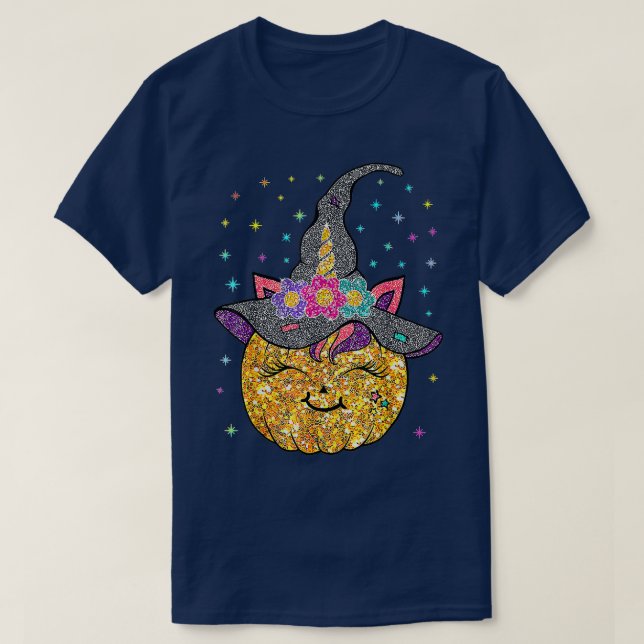 T-shirt Funny Unicorn Citrouille Halloween 2022 mignon Tha (Design devant)