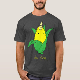 T-shirt Funny Unicorn, Corn Cob Geek végétarien, Zany Bra