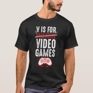 T-shirt Funny V est pour les jeux vidéo Valantines Day Co