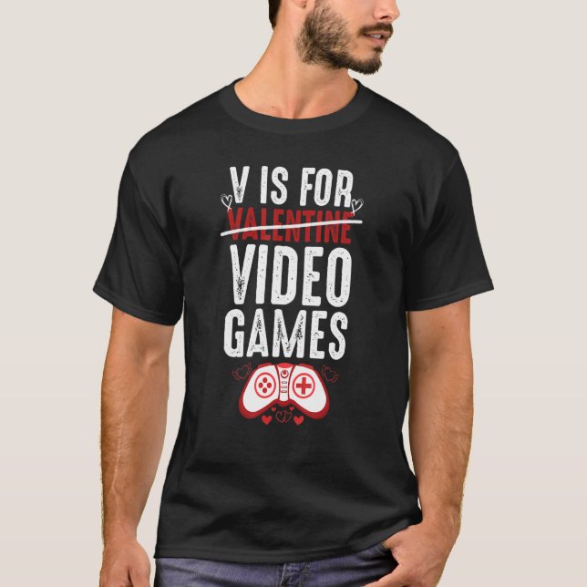 T-shirt Funny V est pour les jeux vidéo Valantines Day Coo (Devant)