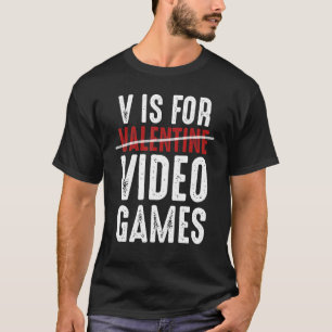 T-shirt Funny V est pour les jeux vidéo Valantines Day Coo