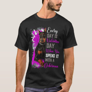 T-shirt Funny Valentines Day Doberman Maman maman maman ma