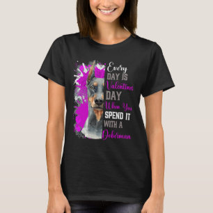 T-shirt Funny Valentines Day Doberman Maman Mère Propriéta