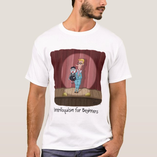 T-shirt Funny Ventriloquism for Beginners Carte ou cadeau. (Devant)
