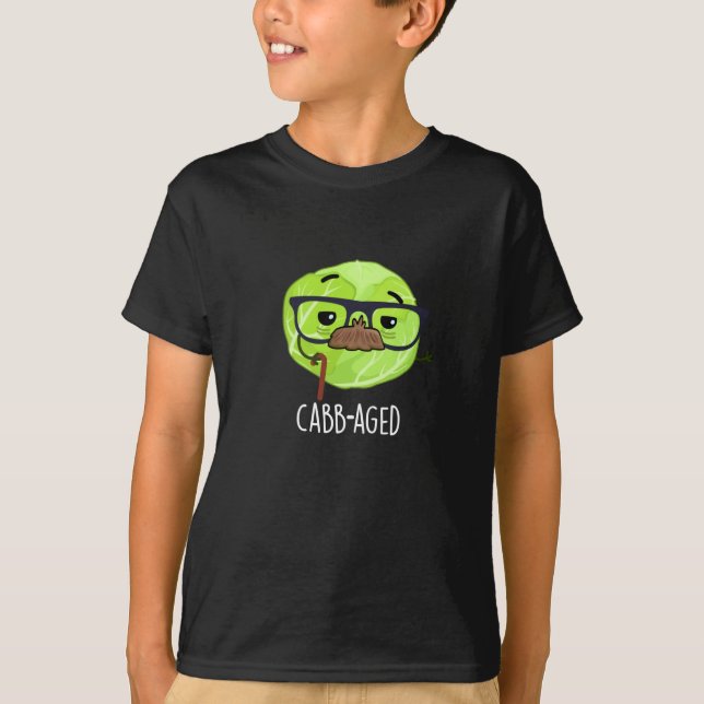 T-shirt Funny Vieux Veggie Vieux Cabbage Pun Dark BG (Devant)