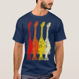 T-shirt Funny Vintage Fish Bass Guitare 941