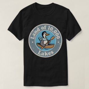 T-shirt Funny Vintage Minnesota Loon Bird Canoë Rétro