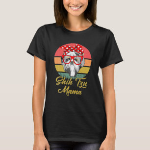T-shirt Funny Vintage Retro Shih Tzu Mama Amoureux des chi